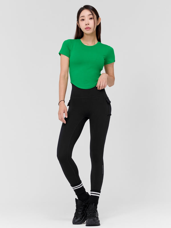 Soft Tension Round Crop Top for Women - Stretchy Comfort Fit Summer Fashion T-Shirt | Perfect for Yoga, Beach & Casual Outfits