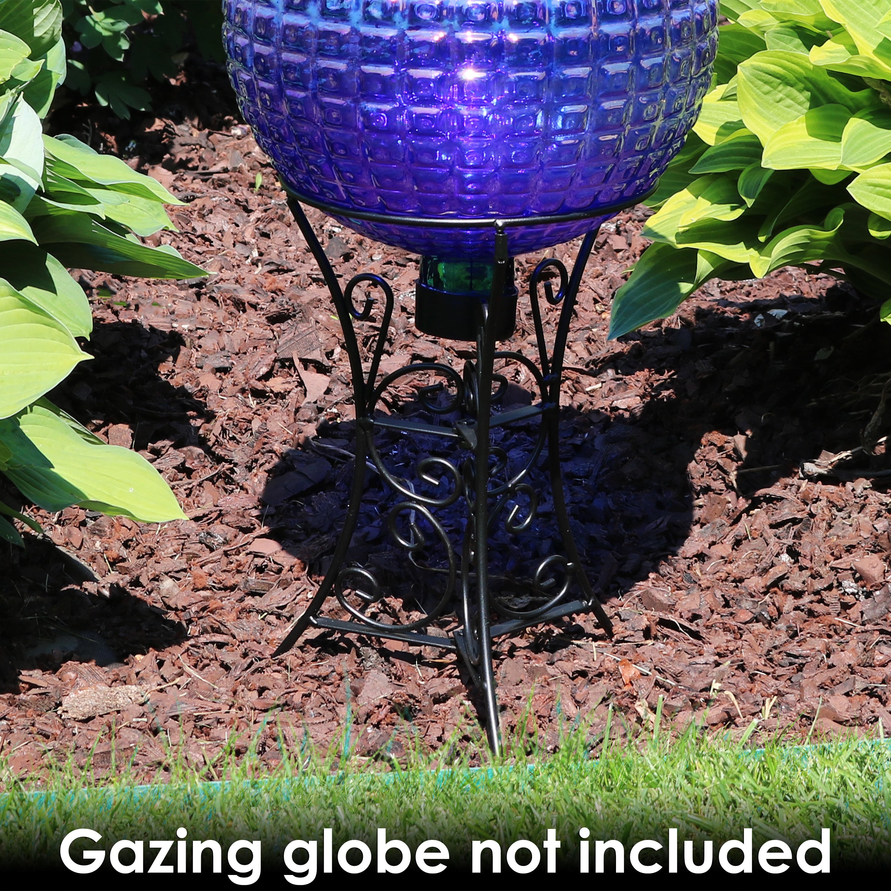 Black Steel Decorative Scroll Outdoor Gazing Ball Stand - 11