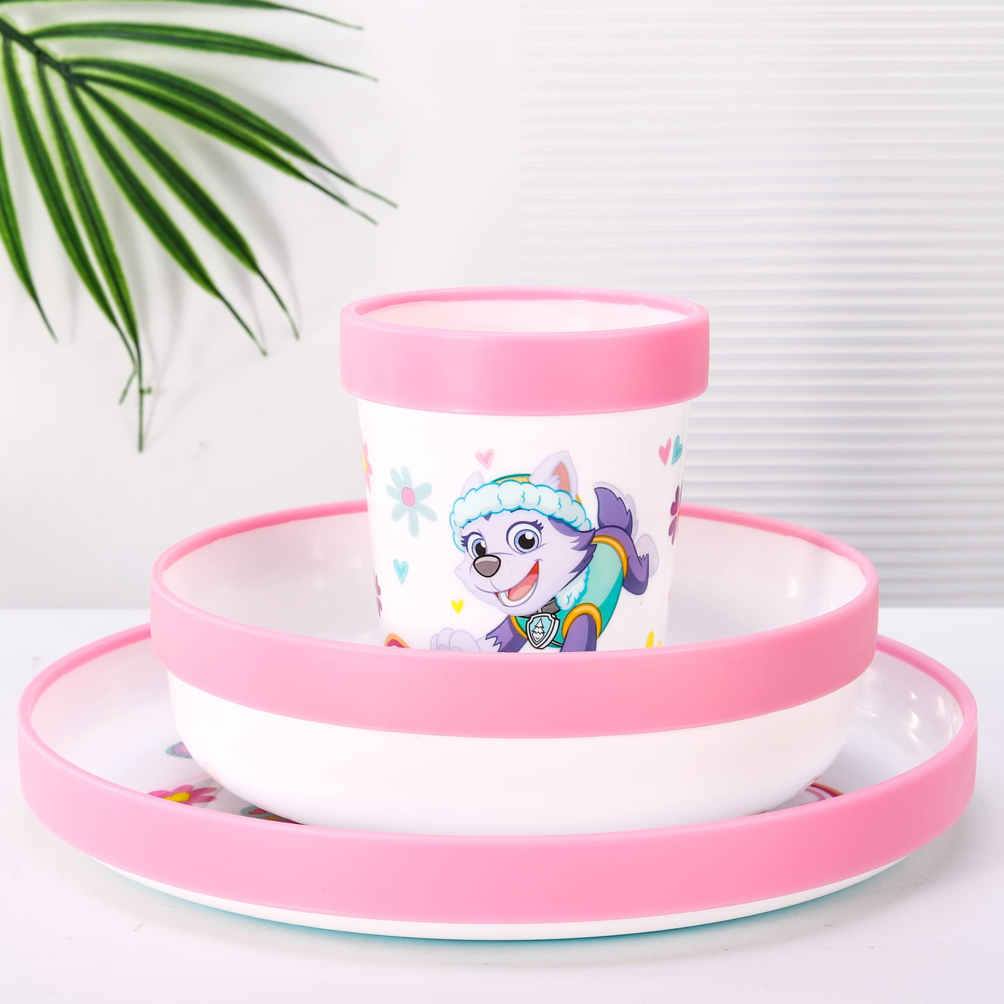 Paw Patrol 3-Piece Reusable Kids Dinnerware Set - Bicolor Plate, Bowl & Cup | Durable Premium Tableware for Toddlers | Perfect for Home, School & Picnics