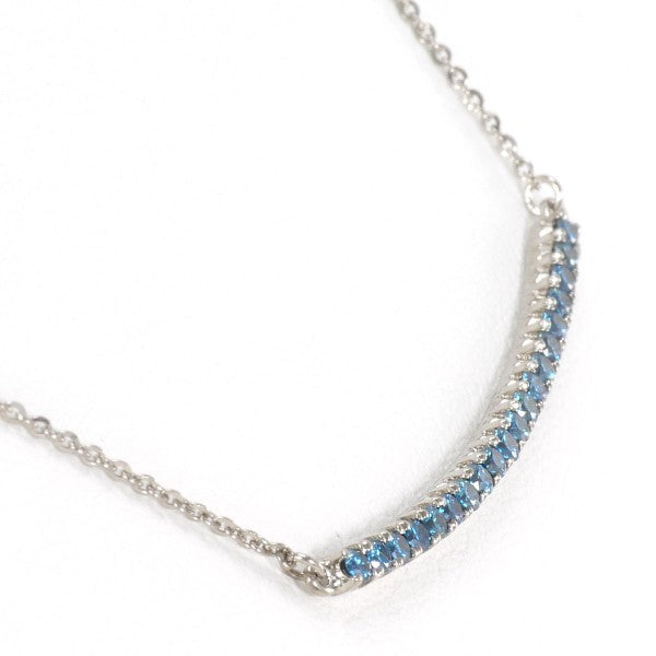 18K White Gold Blue Treated Diamond Necklace for Women - Elegant Pendant Jewelry Gift for Anniversary, Wedding & Special Occasions