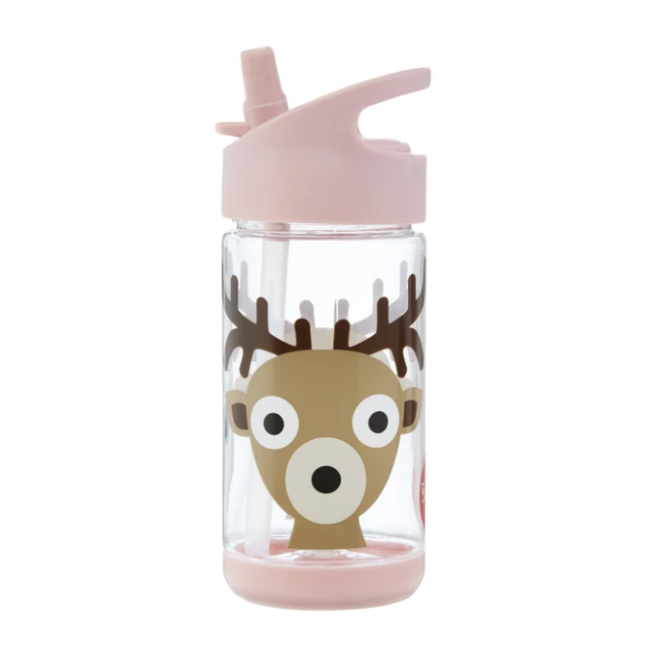 3 Sprouts Insulated Stainless Steel Water Bottle for Kids - Deer Design, Leak Proof & BPA Free - Perfect for School, Travel & Outdoor Activities