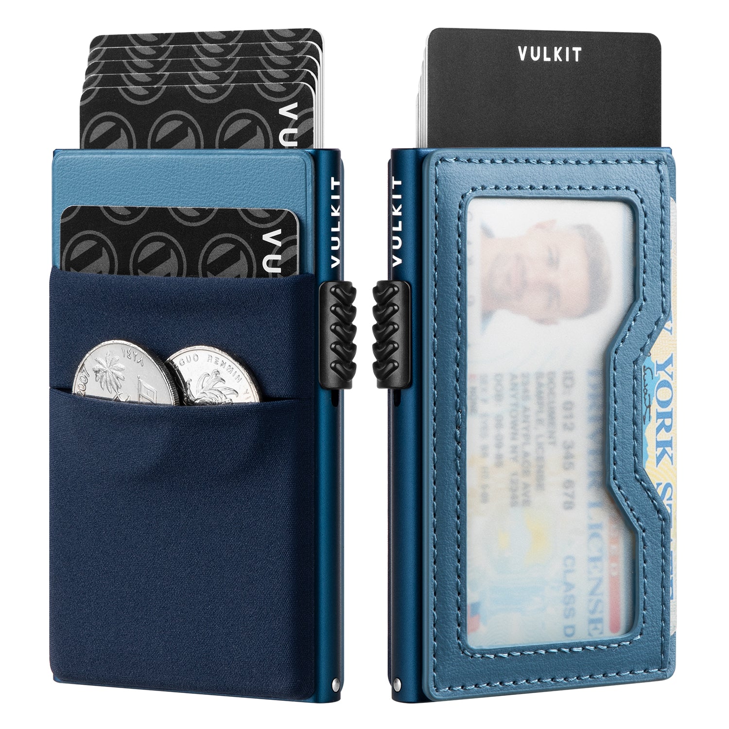 VC306 Elastic Cloth & Leather Slim Wallet with Clear ID Window - Perfect for Cash, Coins, Credit Cards & Daily Essentials | Ideal for Travel, Work & Everyday Use