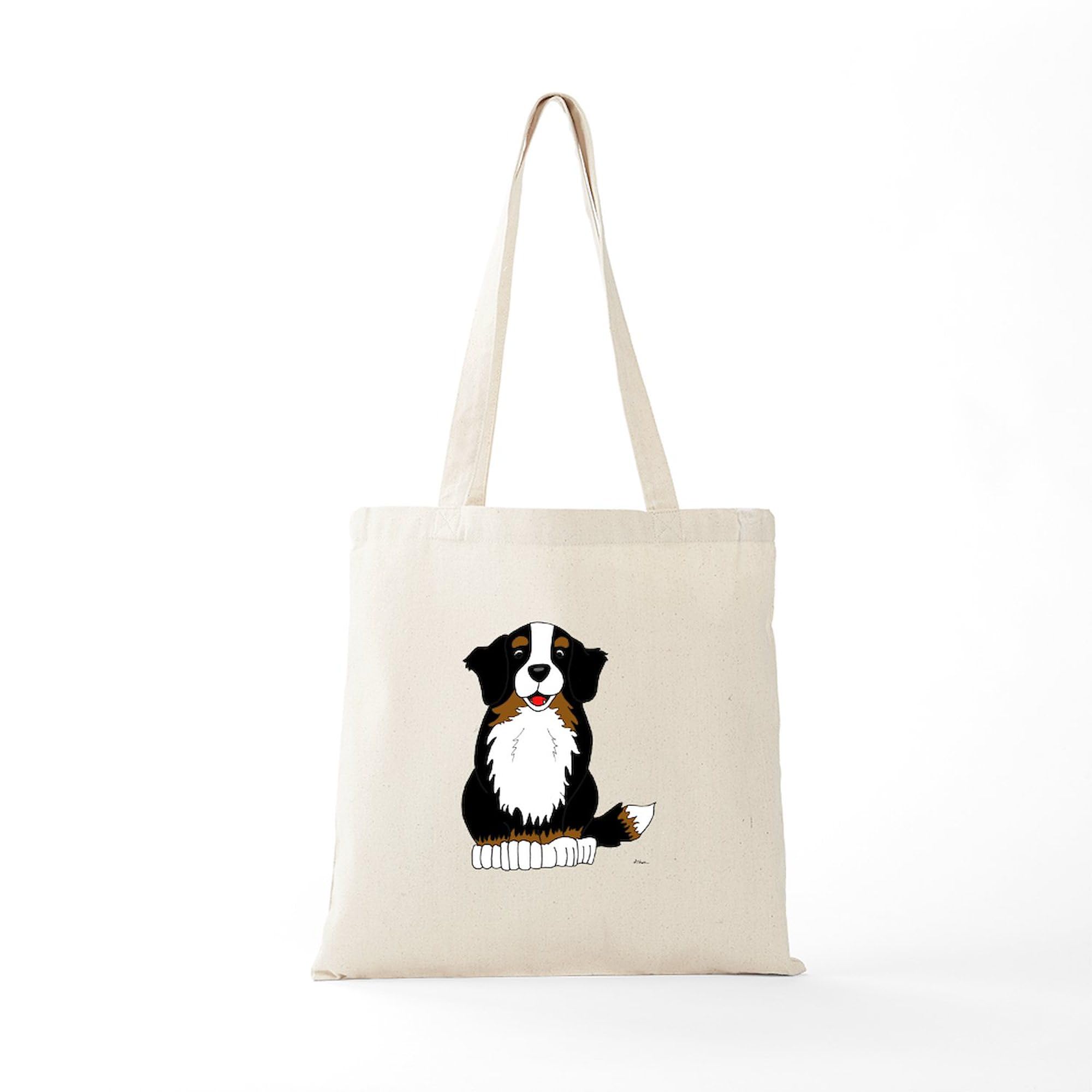 Bernese Mountain Dog Tote Bag - Natural Canvas Reusable Shopping Bag for Groceries, Beach & Everyday Use | Eco-Friendly Cotton Tote with Dog Lovers Design