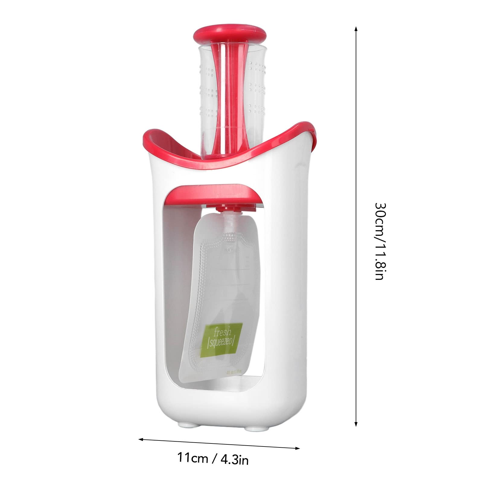 Reusable Baby Food Pouch Filler Station - Homemade Fruit Puree & Juice Squeezer with 10 BPA-Free Squeeze Bags for Infants & Toddlers (Red) | Perfect for Meal Prep, On-the-Go Snacks & Daycare Lunches