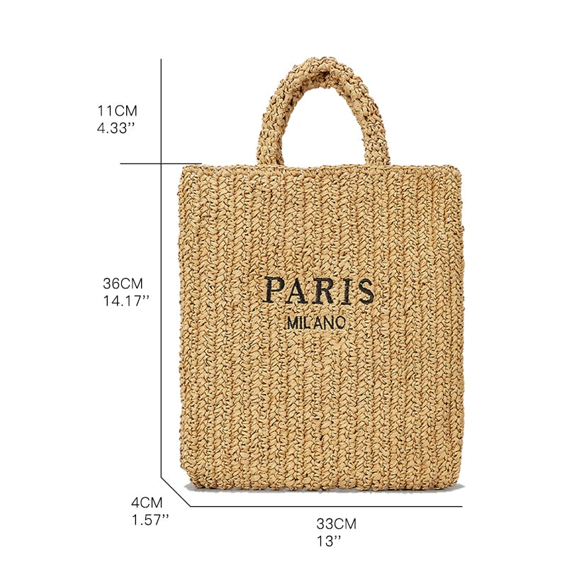 Stylish Women's Striped Straw Handbags - Trendy Summer Beach Tote for Vacation, Shopping & Outdoor Activities