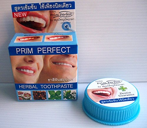 Prim Perfect Herbal Toothpaste - Natural Whitening & Antibacterial Formula (25g x 3 Packs) | Fresh Breath & Stain Removal for Daily Oral Care