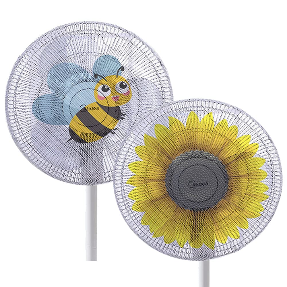 2 Pack Cartoon Fan Cover Guard Net - Safety Fan Filters for Kids, Finger Protector, Washable & Durable for Summer - Perfect for Bedroom, Nursery, and Playroom Safety