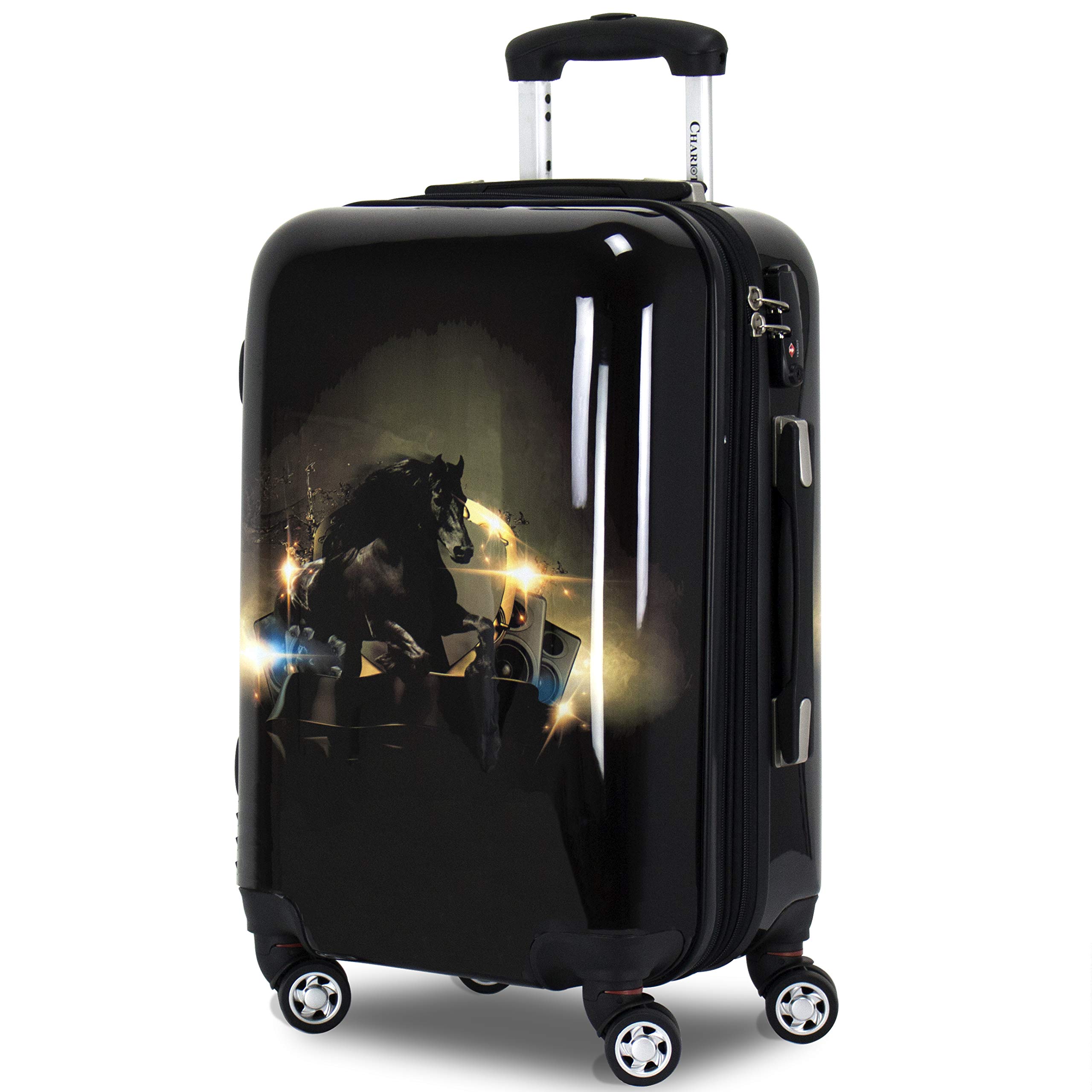 Chariot Horse Polycarbonate Hardside Expandable Spinner Luggage Set with TSA Lock - 3-Piece (20/24/28 Inch) - Durable Lightweight Suitcase for Travel, Business Trips & Family Vacations