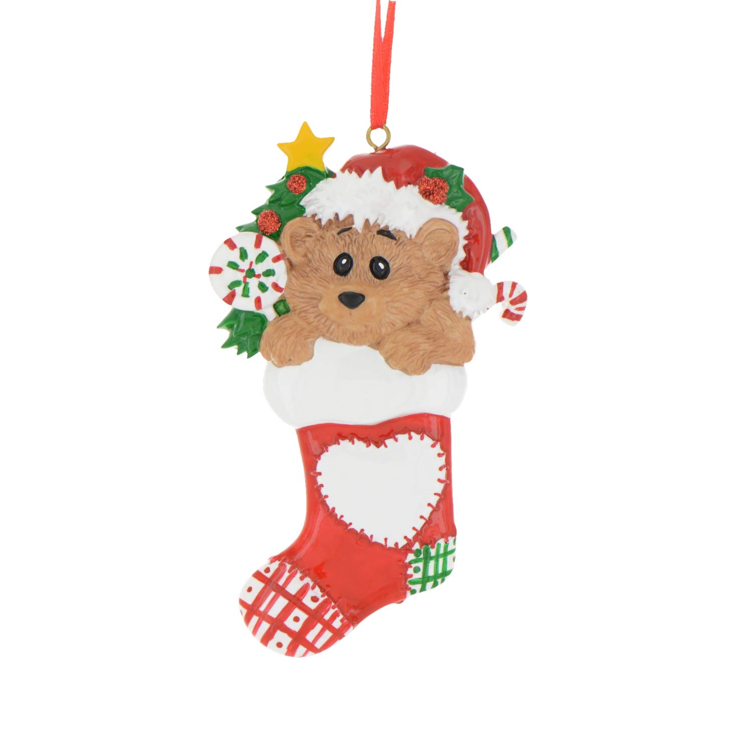 Custom Personalized Christmas Stockings & Ornaments 2024 - Baby's First Christmas Bear Stocking, Holiday Decor, Unique Gift for Newborns - Perfect for Fireplace Mantel, Tree Decor, and Family Traditions