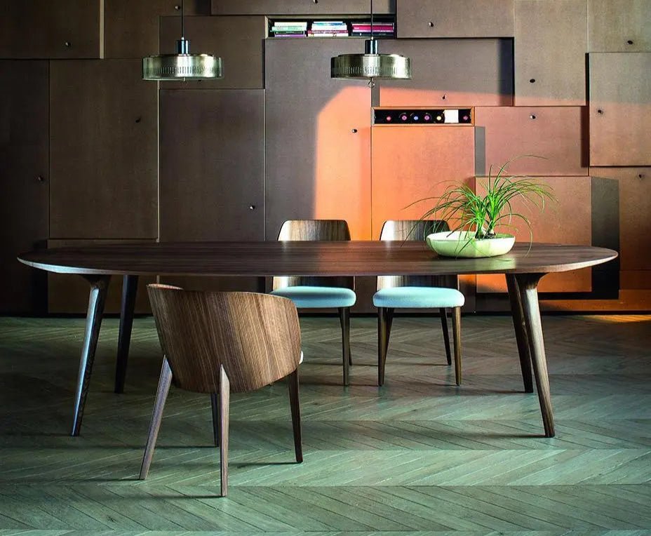 Bross Ademar Oval Dining Table - Modern Wooden Kitchen Table for 6, Perfect for Family Dinners & Entertaining Guests