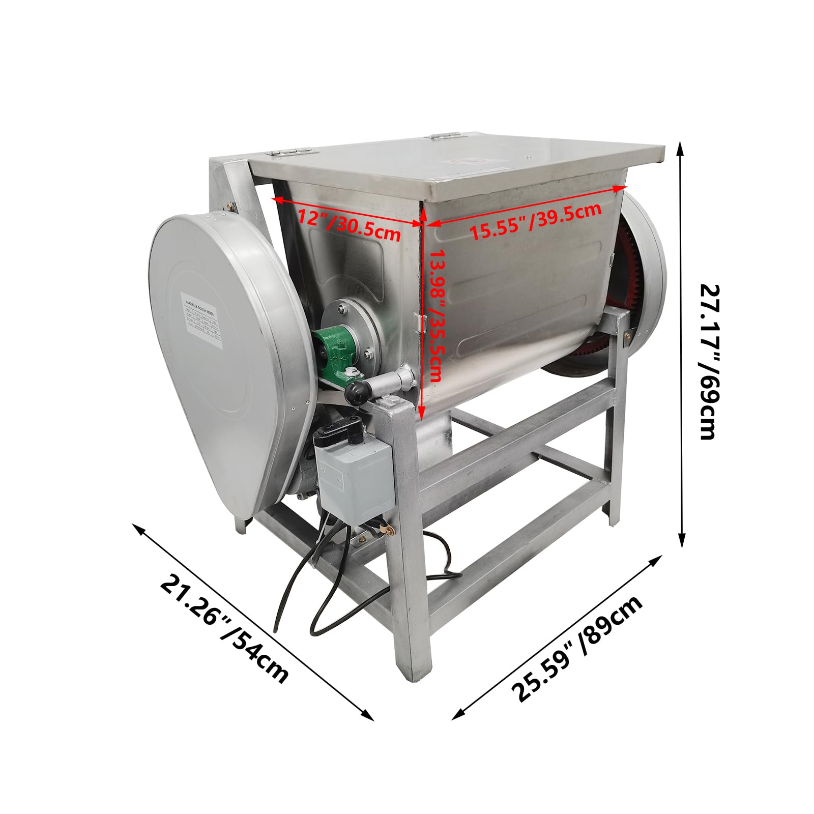 1500W 30QT Commercial Electric Dough Mixer - 33LBS Stainless Steel Dough Kneading Machine with 90° Tilt Barrel & Dough Knife (110V) - Perfect for Bakeries, Pizza Shops & Commercial Kitchens