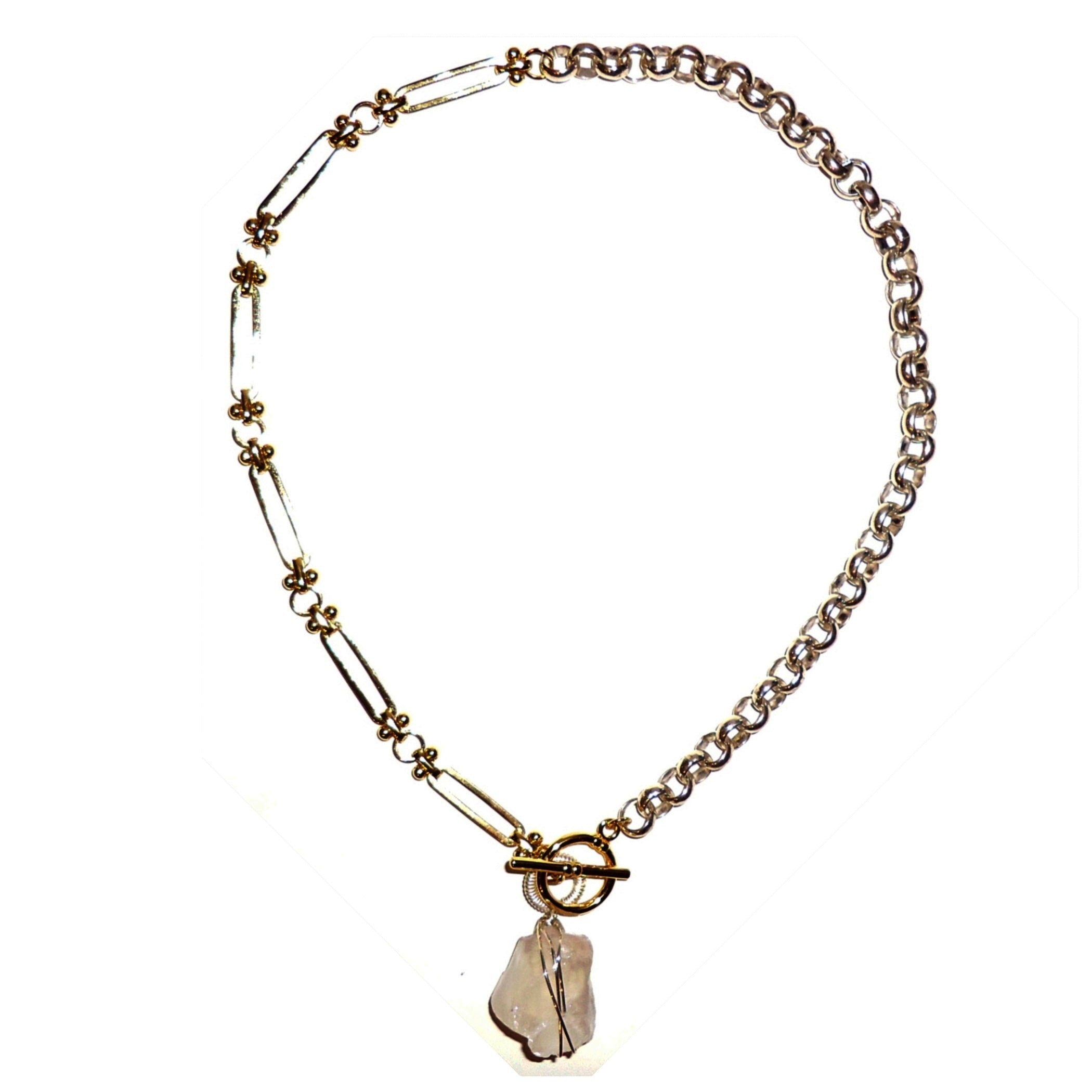 Elegant Quartz Pendant Necklace with Adjustable Chain - Perfect for Everyday Wear, Gifts & Special Occasions