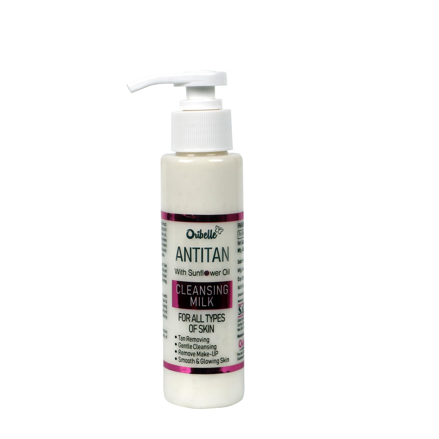 Oribelle Antitan Cleansing Milk with Sunflower Oil - Tan Remover for Smooth & Glowing Skin (100ml) - Perfect for Post-Sun Care & Daily Brightening Routine