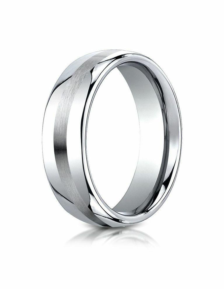 7.5MM Cobalt Wedding Band for Men - High Polish & Satin Finish - Durable & Comfortable Ring for Weddings, Anniversaries & Everyday Wear