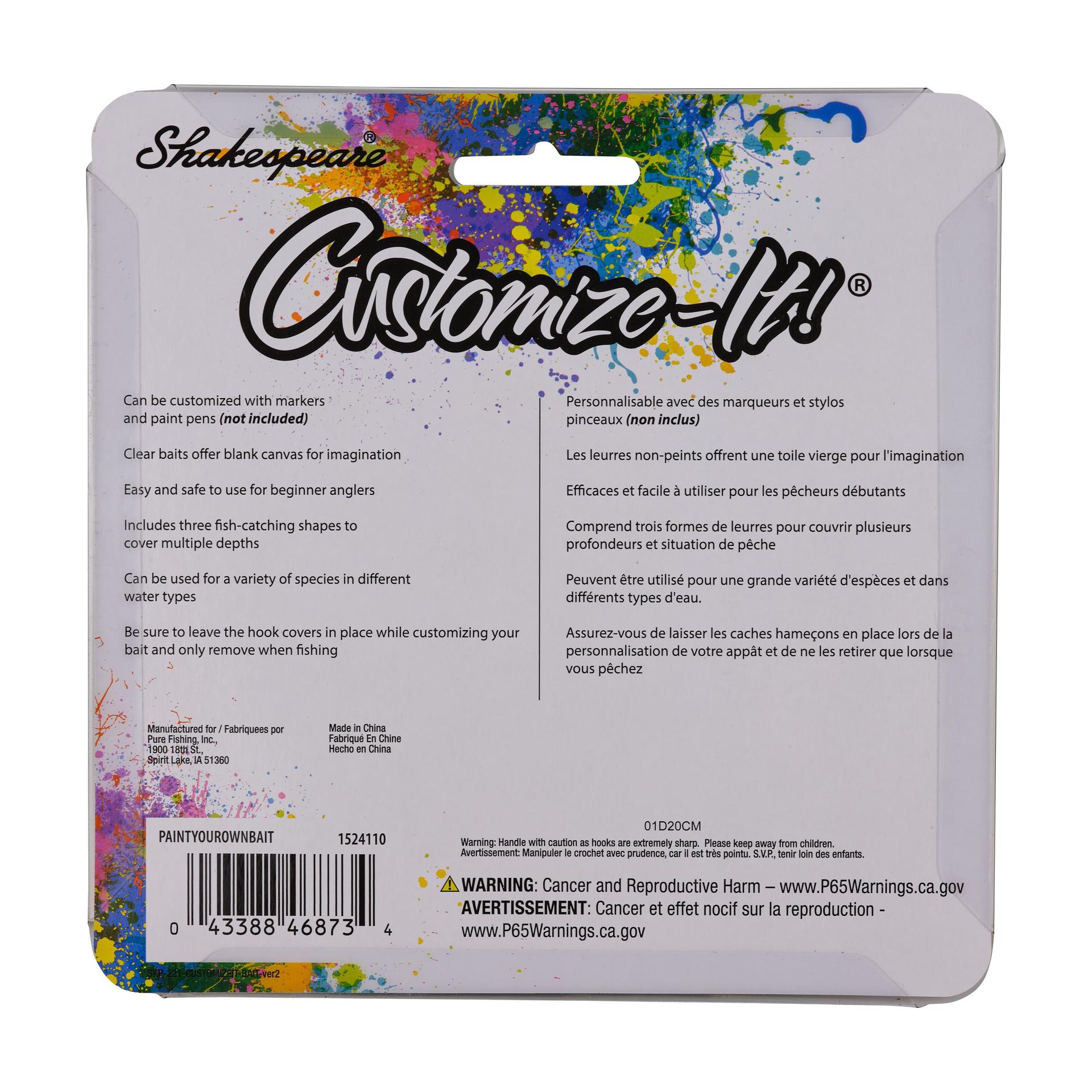 Customize It® Bait - Personalized Fishing Lures for Bass, Trout & Walleye - Great for Freshwater & Saltwater Fishing Trips