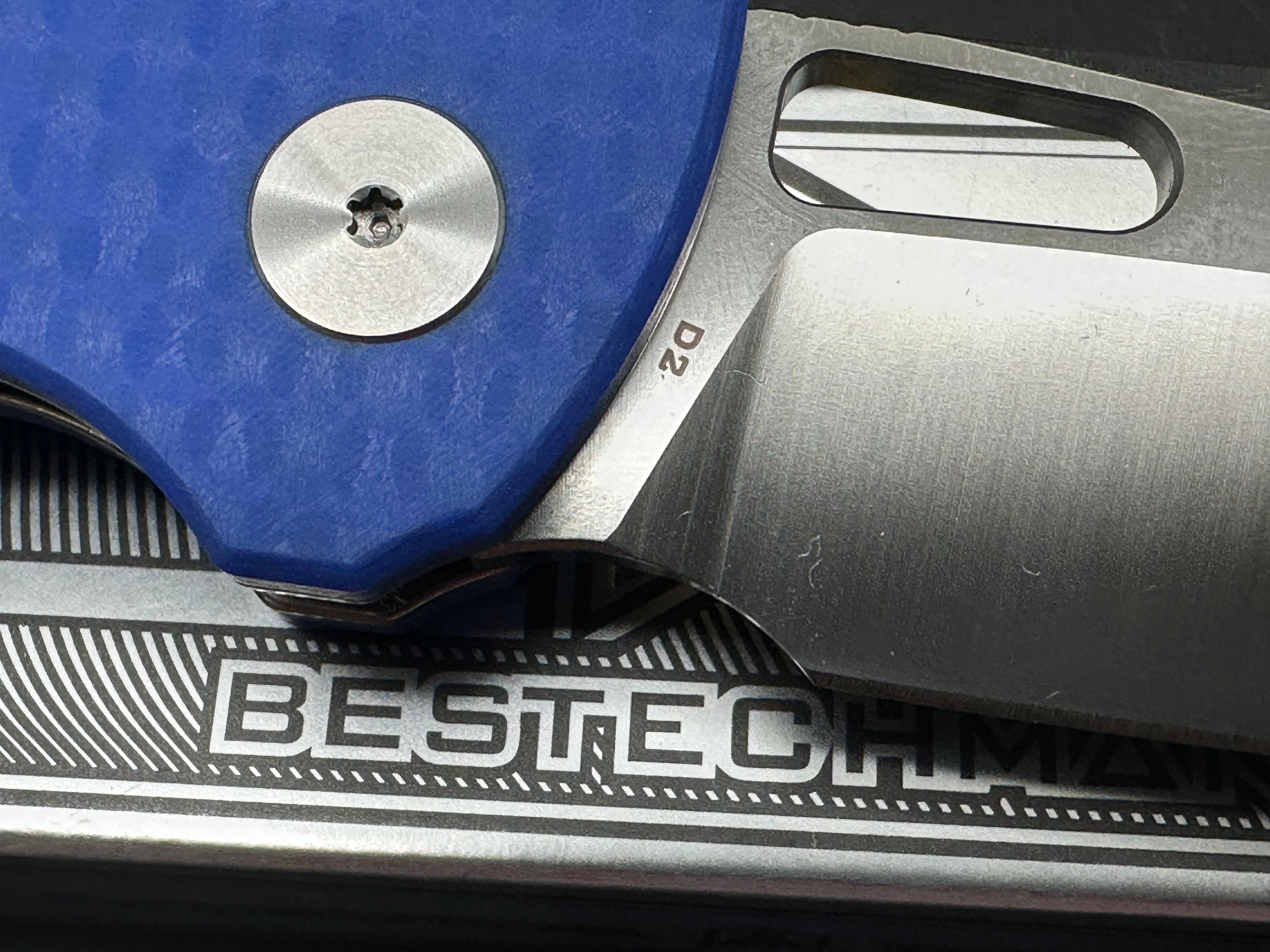 Bestechman Guardian Folding Knife - D2 Steel Blade, Blue G10 Handle, Plain Edge - Perfect for Camping, Hiking & Outdoor Survival