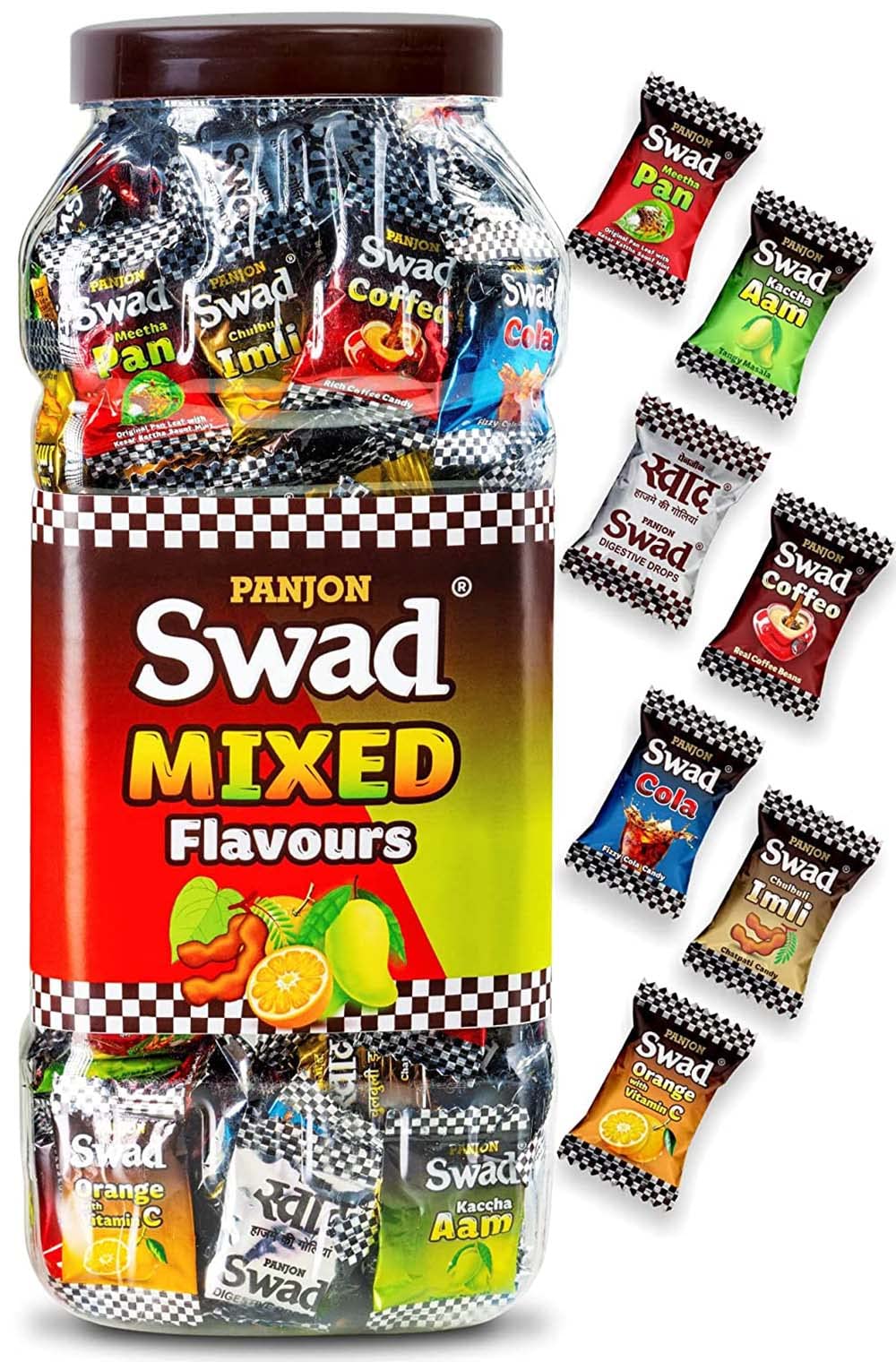 Swad Vegan & Gluten Free Assorted Candy Jar - 150 Mixed Indian Sweets | Diwali Treats, Party Favors & Gift Box