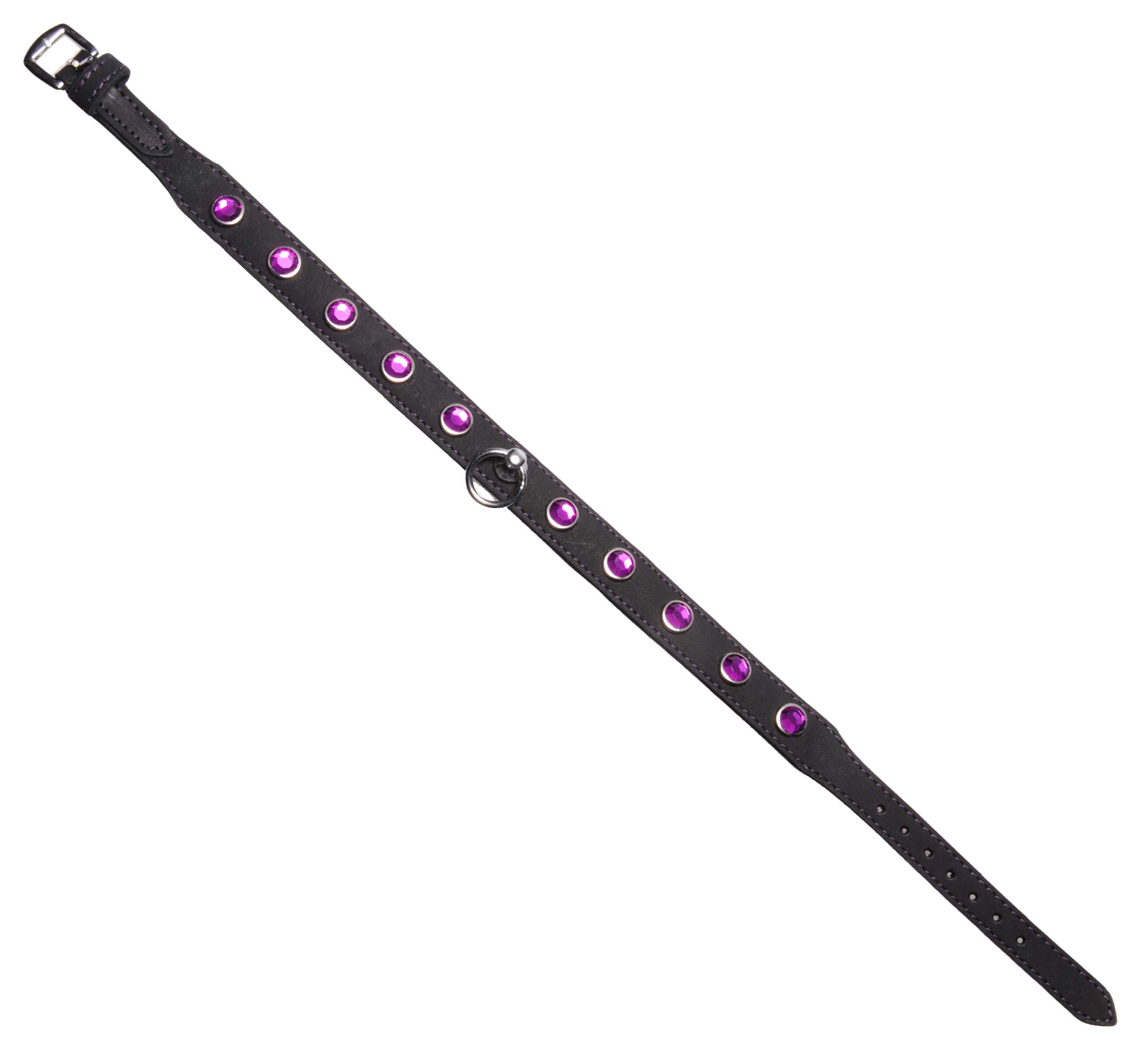 Sparkling Amethyst Rhinestone BDSM Collar - Elegant Gothic Choker for BDSM, Fetish, and Cosplay - Perfect for Role Play, Parties, and BDSM Accessories