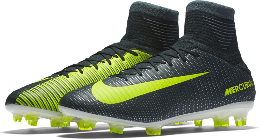Nike Mercurial Veloce III Dynamic Fit CR7 FG Soccer Cleats - Seaweed/Volt - Lightweight Football Boots for Speed & Agility - Perfect for Turf & Firm Ground Soccer Matches