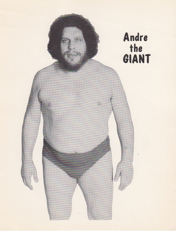 Vintage 1980s WWWF Andre the Giant Wrestling Promo Photo - Collectible Memorabilia for Wrestling Fans & Home Decor