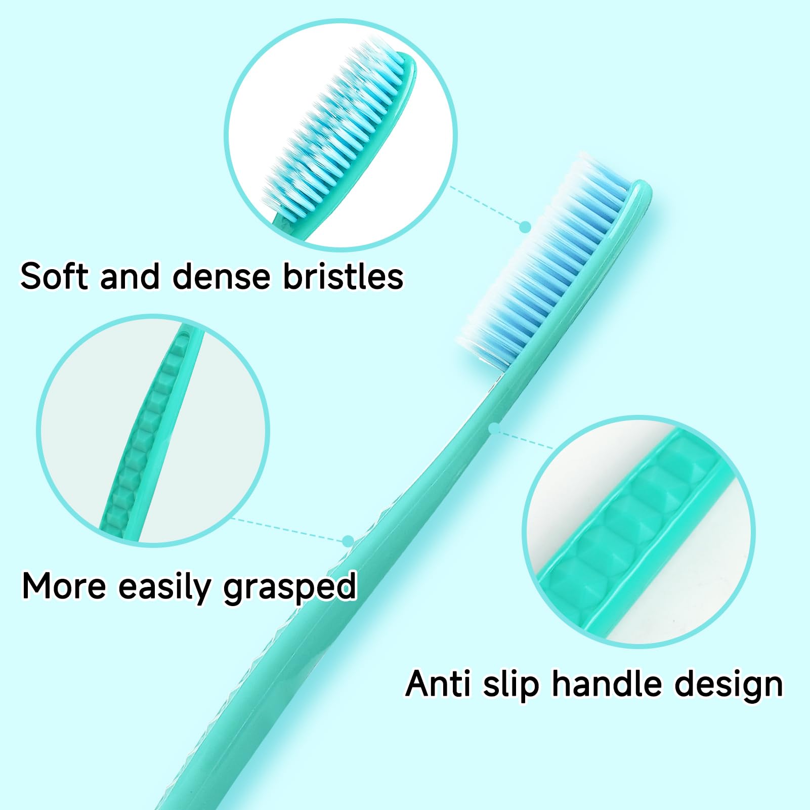 12 Pack Extra Soft Bristle Toothbrushes for Adults - Wide Head Design for Better Cleaning & Teeth Whitening - Perfect for Travel, Home & Office Use