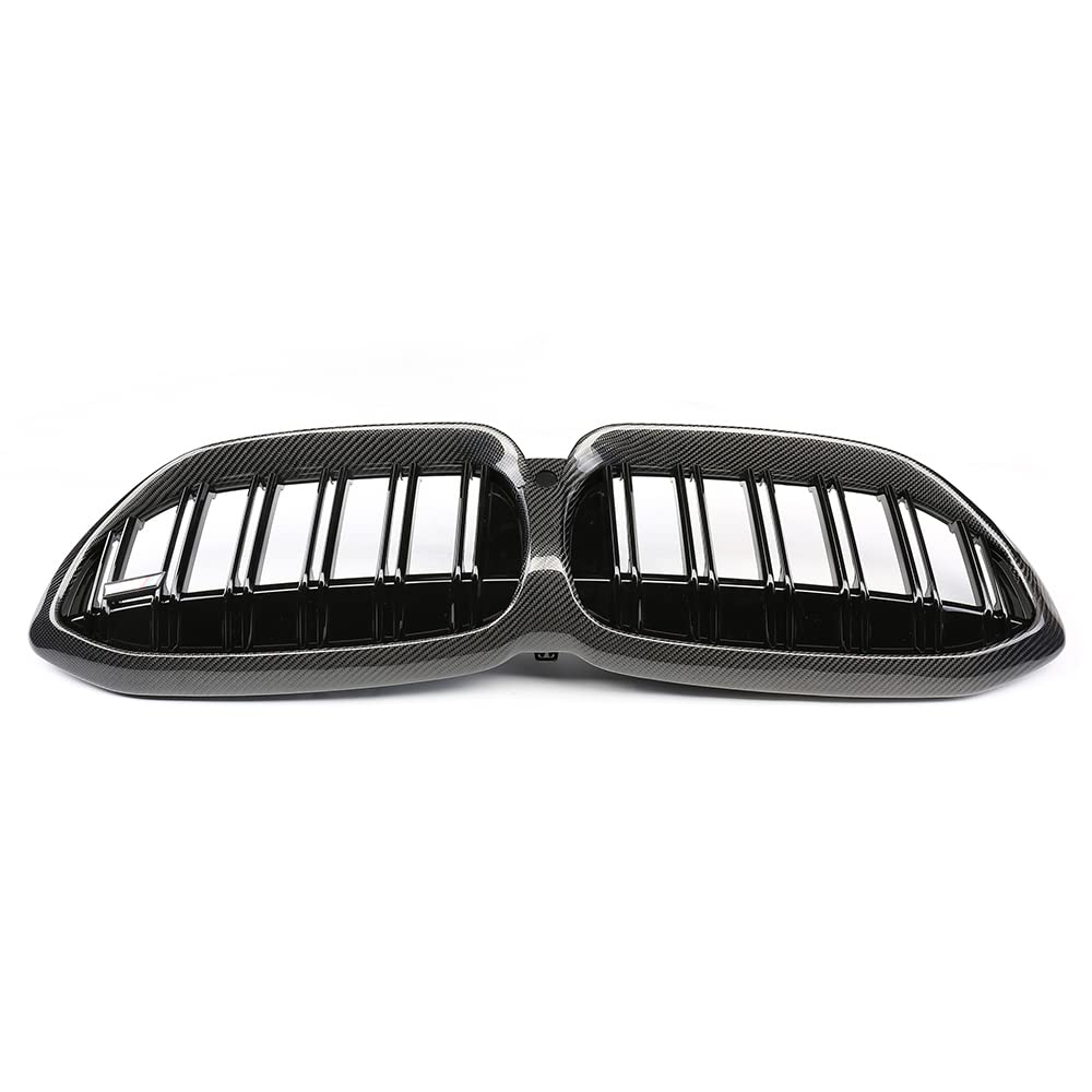 Carbon Fiber Front Hood Bumper with Double Slats Grill Compatible with 2019-2022 BMW 3-Series G20 G21 - Upgrade Your Car's Style & Performance for Street Racing & Show Car Events