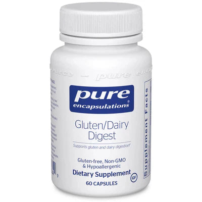 Pure Encapsulations Gluten & Dairy Digestive Enzymes Supplement - Supports Digestion of Gluten & Dairy for Sensitive Stomachs - Ideal for Meals Out, Travel & Digestive Comfort