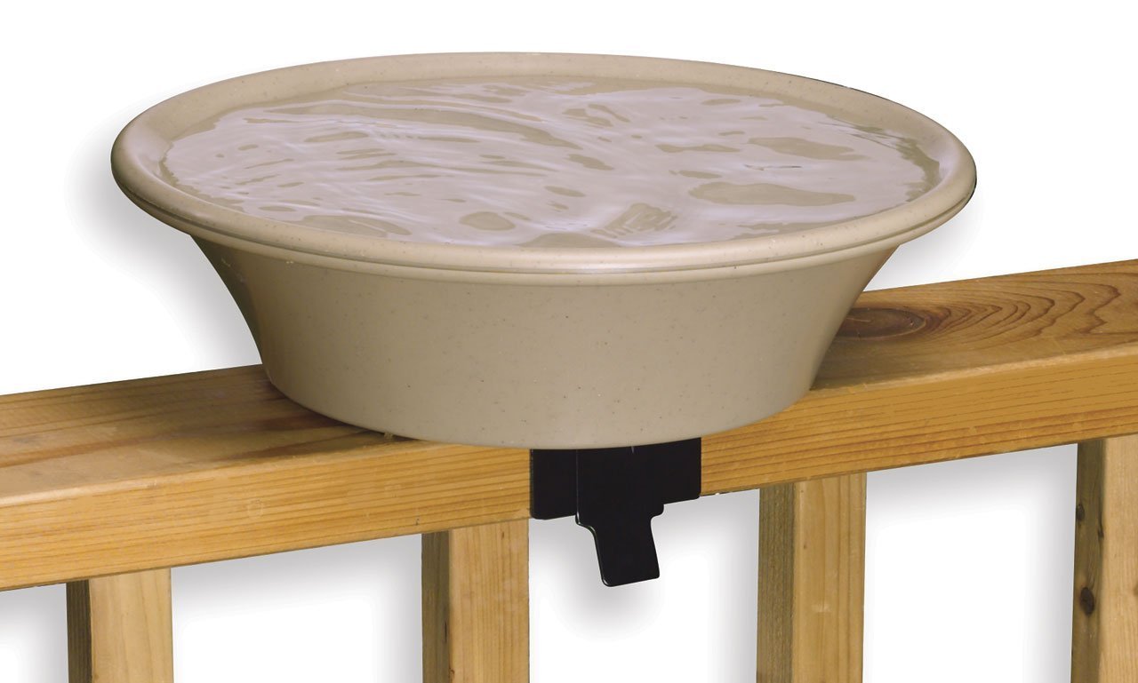 Allied Precision 14 Inch Heated Bird Bath with Deck/Pole Mount - Winter-Proof Bird Waterer for Outdoor Garden, Patio, and Backyard Use
