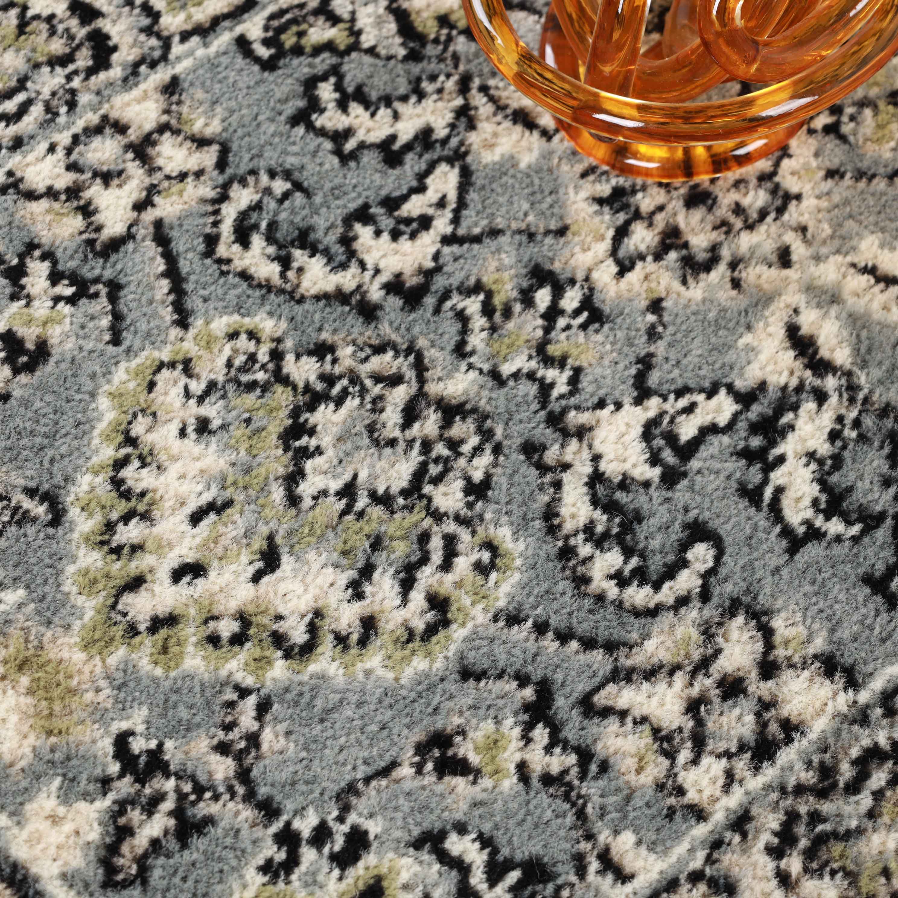 Lille Elegant Floral Indoor Area Rug - Non-Slip Soft Living Room Carpet Runner for Bedroom, Hallway & Entryway Decor