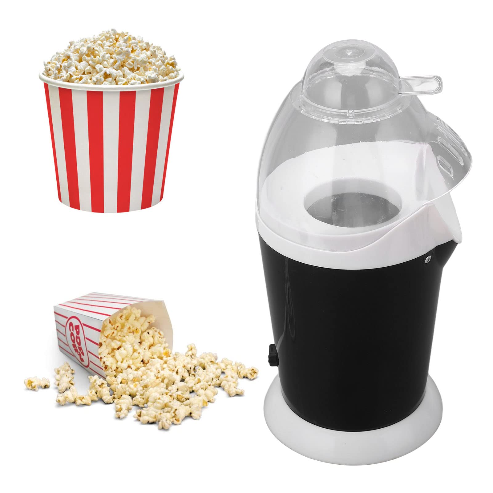 Electric Hot Air Popcorn Maker Machine 1100W - Fast & Healthy Popcorn Popper for Home, Kitchen, Dorm, Camping - US Plug 110V - Perfect for Movie Nights, Parties & Snack Time