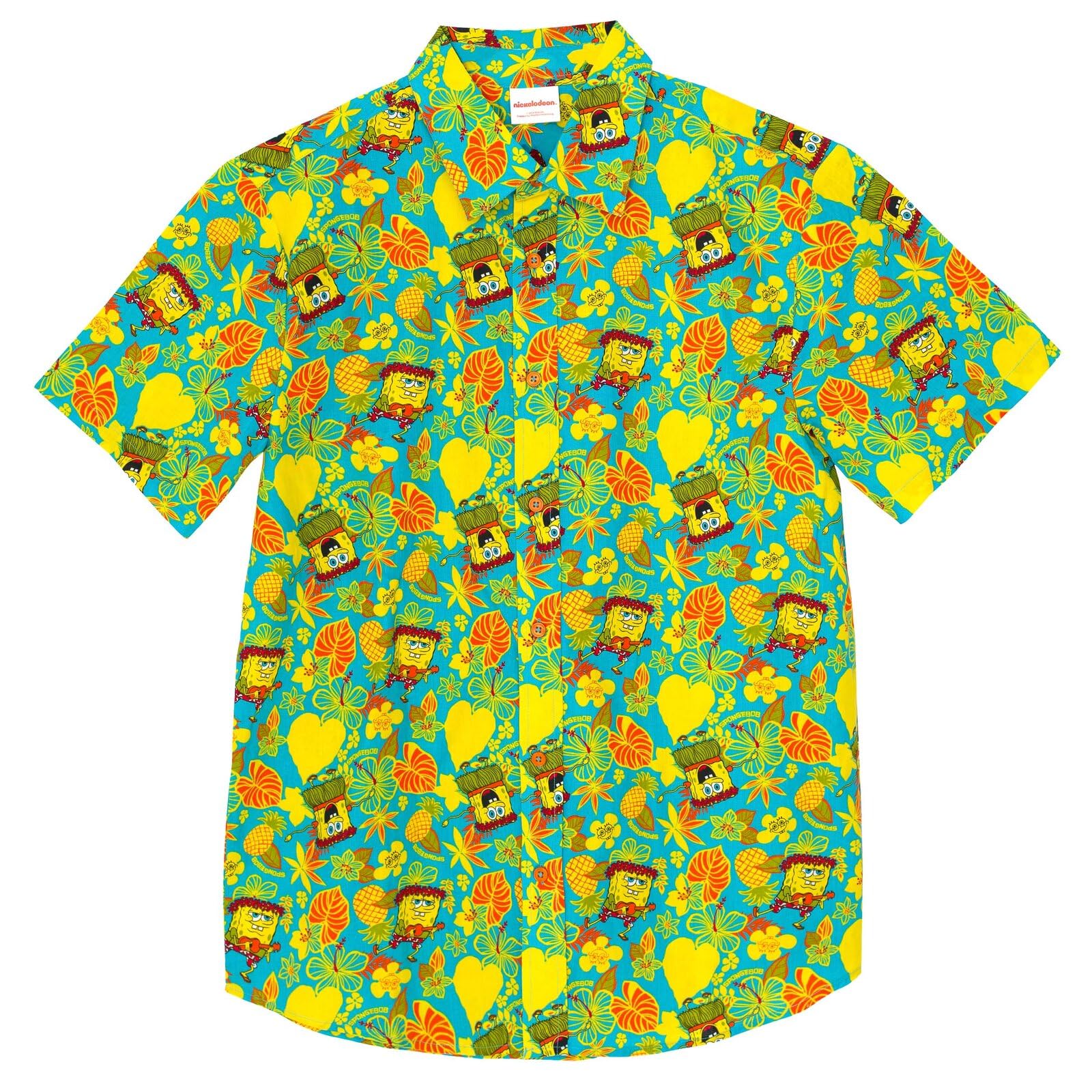 SpongeBob SquarePants Matching Family Hawaiian Shirts - Tropical Button Down Shirts for Men, Women & Kids - Fun Beach Vacation Outfits for Summer, Luau Party & Family Photos