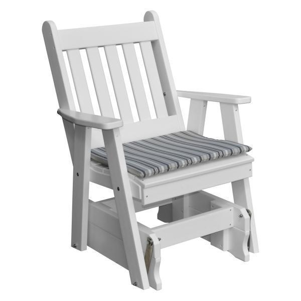 A & L Furniture Poly Traditional English Gliding Chair - Comfortable Rocking Recliner for Living Room, Nursery & Relaxation - Perfect for Reading, Nursing & Lounging