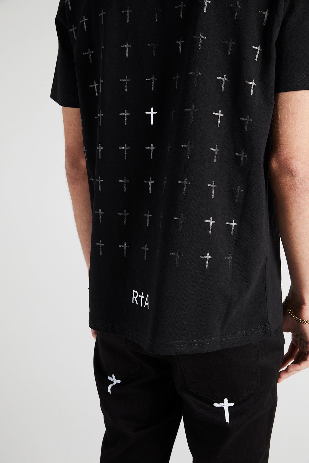 LIAM TEE | Black Ripped Cross Graphic T-Shirt for Men - Stylish Streetwear for Casual Outings & Music Festivals