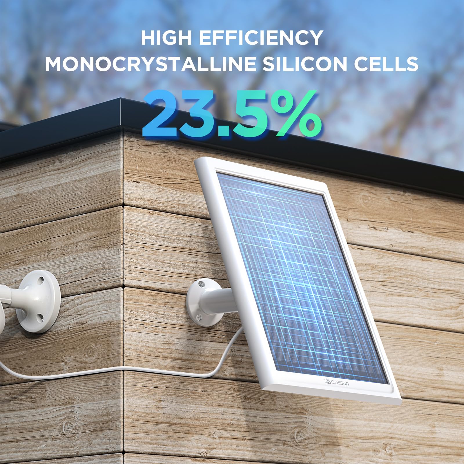 6W Solar Panel for Ring Camera - Waterproof IP68 with 13FT Cable, USB-C & DC3.5mm Ports - Compatible with Ring Stick Up Cam Battery/Pro & Spotlight Cam Battery/Plus/Pro (White) - Perfect for Outdoor Security & Continuous Power Supply