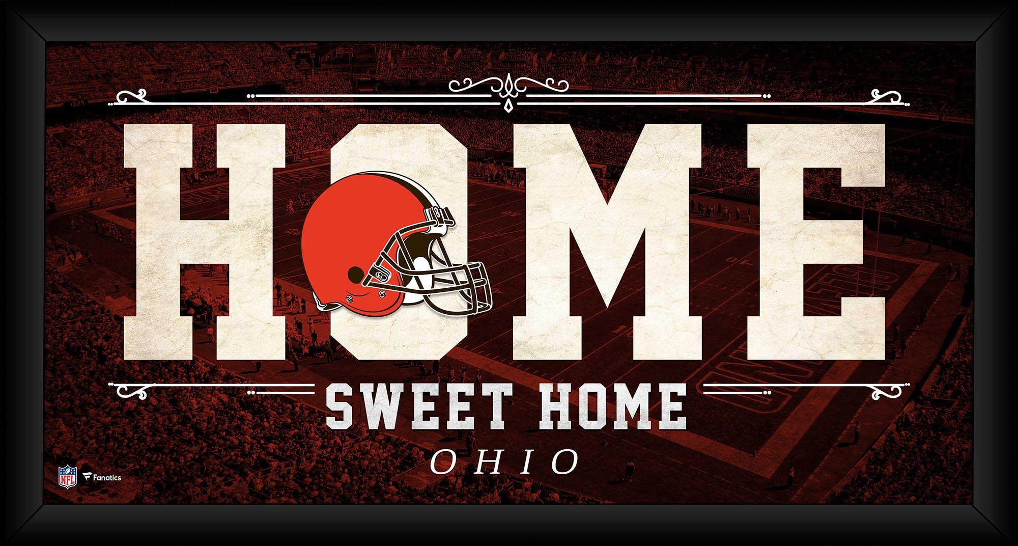 Cleveland Browns Framed 10x20 NFL Team Home Sweet Home Collage - Perfect for Game Room, Man Cave & Sports Fan Gifts