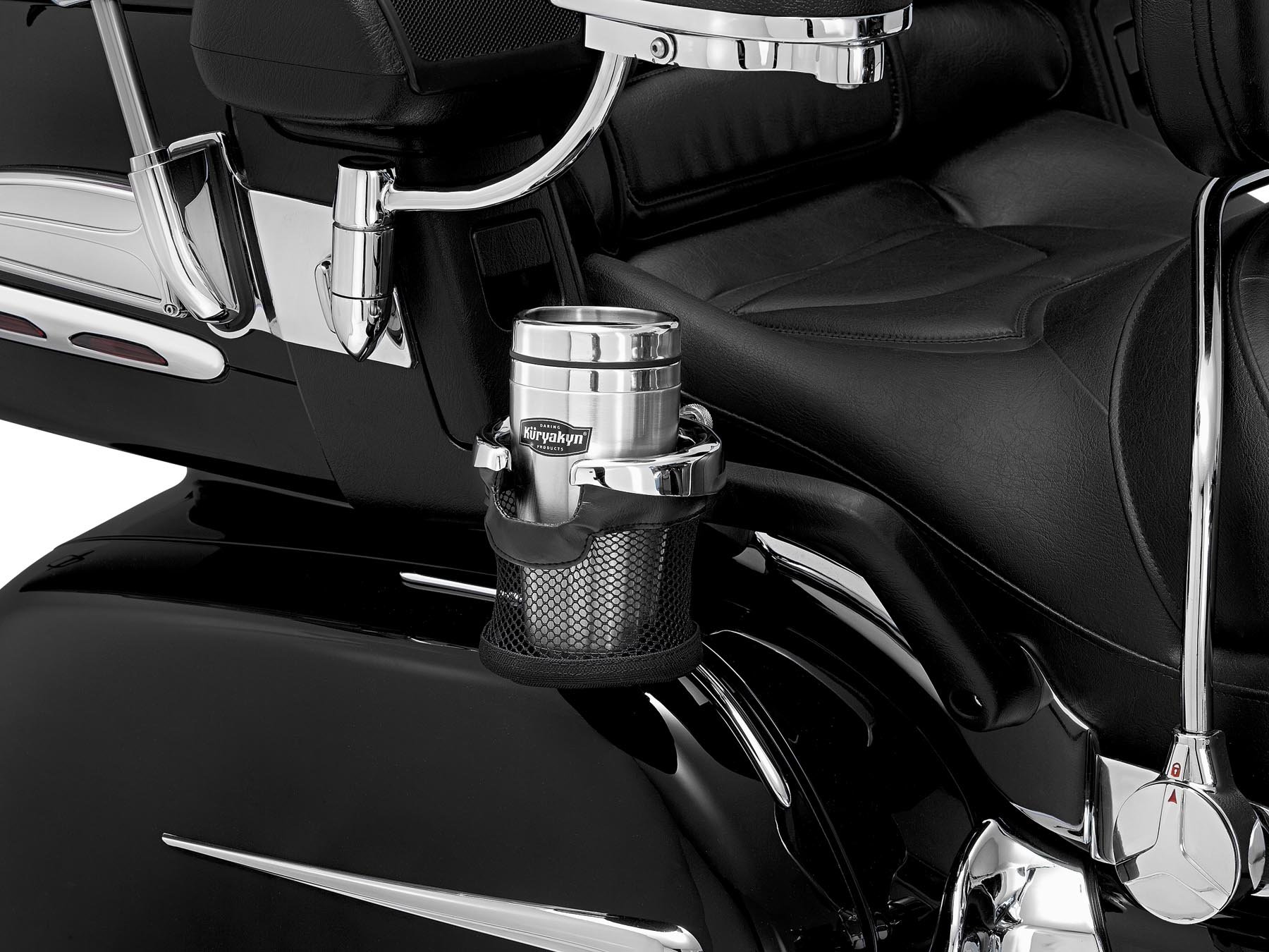 Kuryakyn Motorcycle Passenger Drink Holder - Universal Cup Holder for Harley, Honda, Yamaha - Perfect for Road Trips & Long Rides