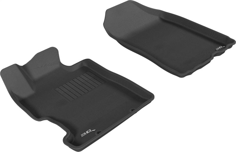 3D MAXpider All-Weather Custom Fit Floor Mats for 2006-2011 Honda Civic (1st Row) - Kagu Series Black - Perfect for Daily Commute & Road Trips