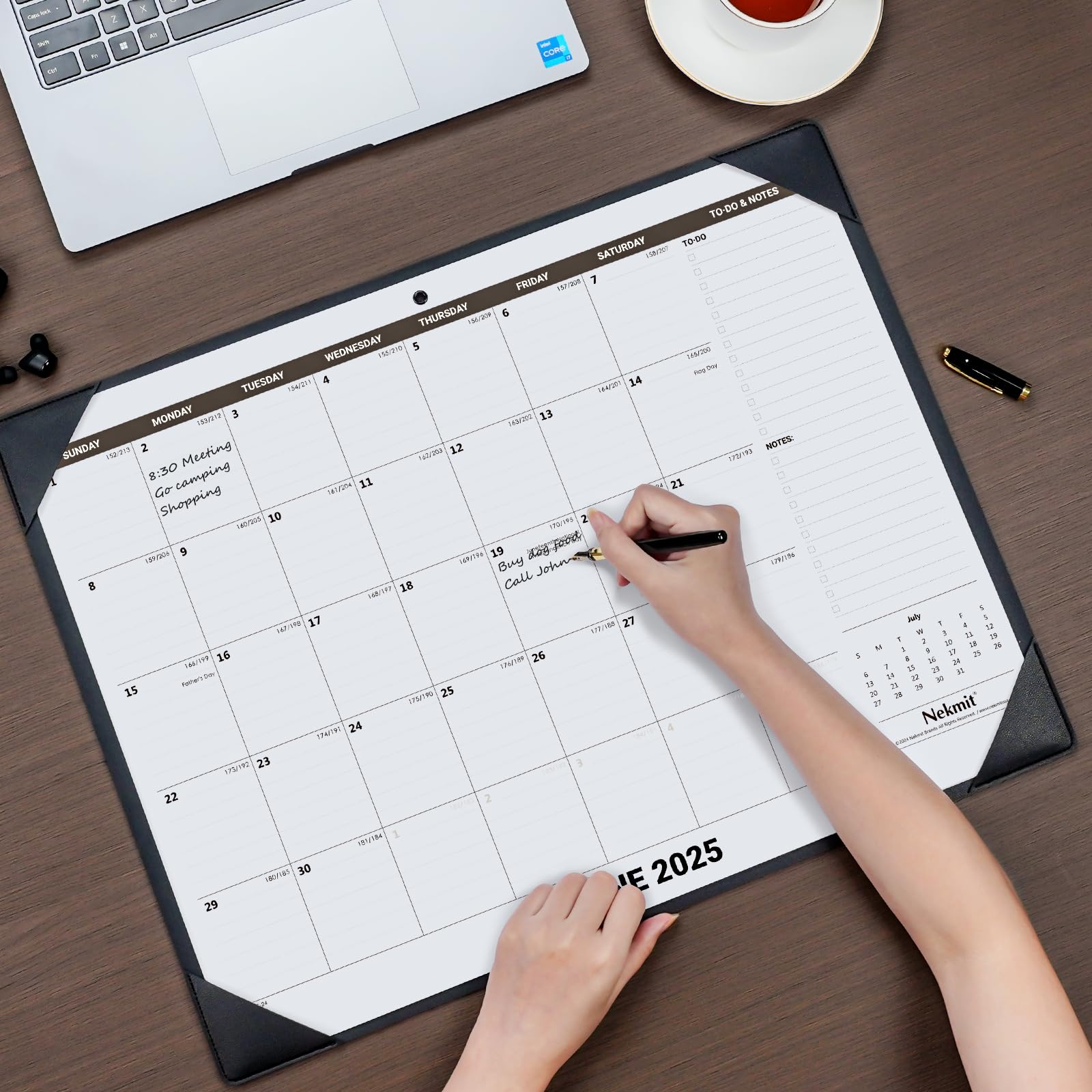 Nekmit 2025-2026 Large Desk Calendar with Desk Protector Pad | 21