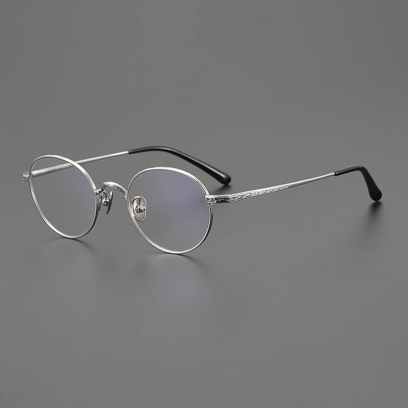 Stylish Black Titanium Round Eyeglasses for Women - Lightweight Full Rim Small Frame 63401 | Perfect for Reading, Work & Everyday Wear