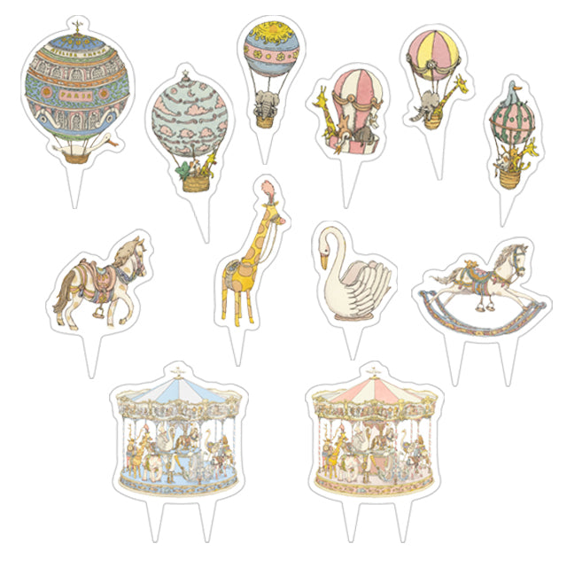 Atelier Choux Mini Cake Toppers - Elegant French-Inspired Baby Shower & Birthday Cake Decorations for Special Occasions