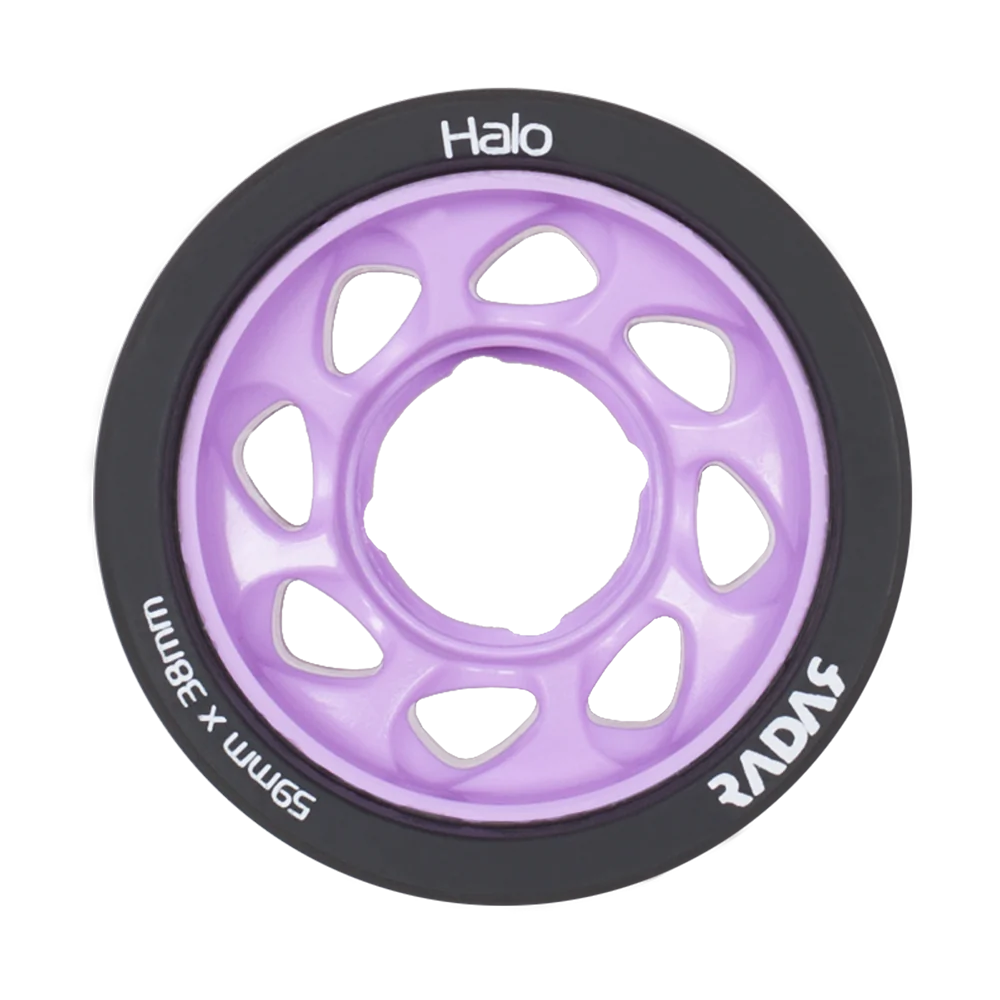 Radar Halo Wheels 59mm 4 Pack - Premium Skateboard Wheels for Smooth Riding & Tricks | Perfect for Street Skating, Park & Vert Ramps