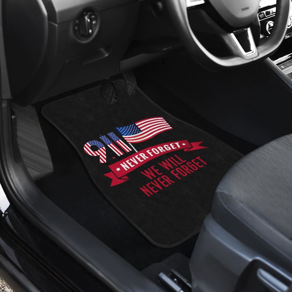 09.11 Never Forget Car Floor Mats - Patriotic American Flag Design - Perfect Gift for Memorial Day, Veterans Day & 4th of July - Durable Custom Car Mats for Trucks, SUVs & Vehicles