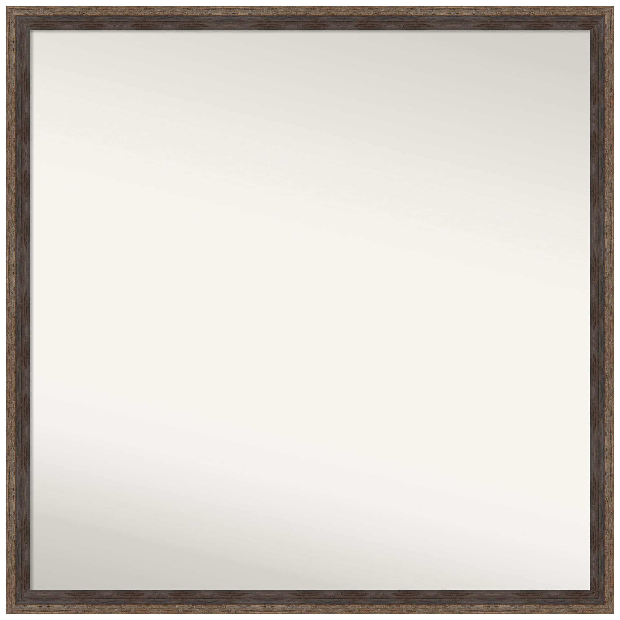 Amanti Art Custom Wall Mirror 22.25x22.25 Inch - Solid Hardwood Mocha Frame, Non-Beveled Edge - Bathroom, Living Room, Bedroom Decor - Various Sizes Available