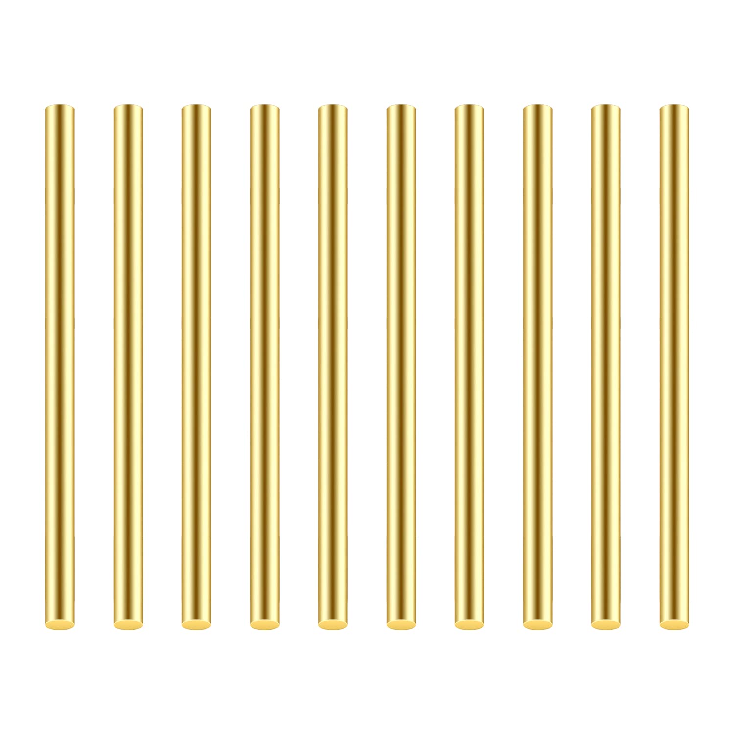 DYWISHKEY 10-Pack 1/4 Inch Brass Rods - Premium Brass Round Stock for DIY Crafts, Model Making & Metalworking - 3.94