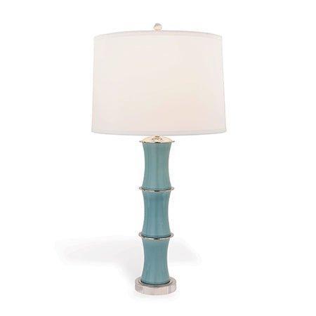 Celadon Porcelain Table Lamp with Solid Brass Bamboo Design - Elegant Home Decor for Living Room, Bedroom & Office Lighting
