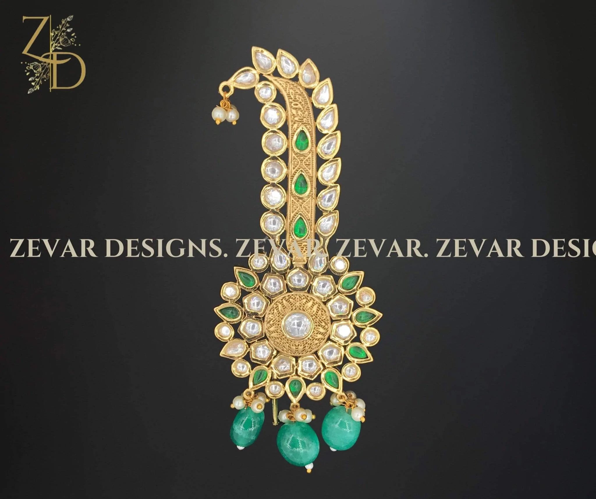 Exquisite Kundan Kalgi Green Bridal Hair Accessory | Traditional Indian Jewelry for Weddings & Festivals | Perfect for Brides, Dancers & Special Occasions