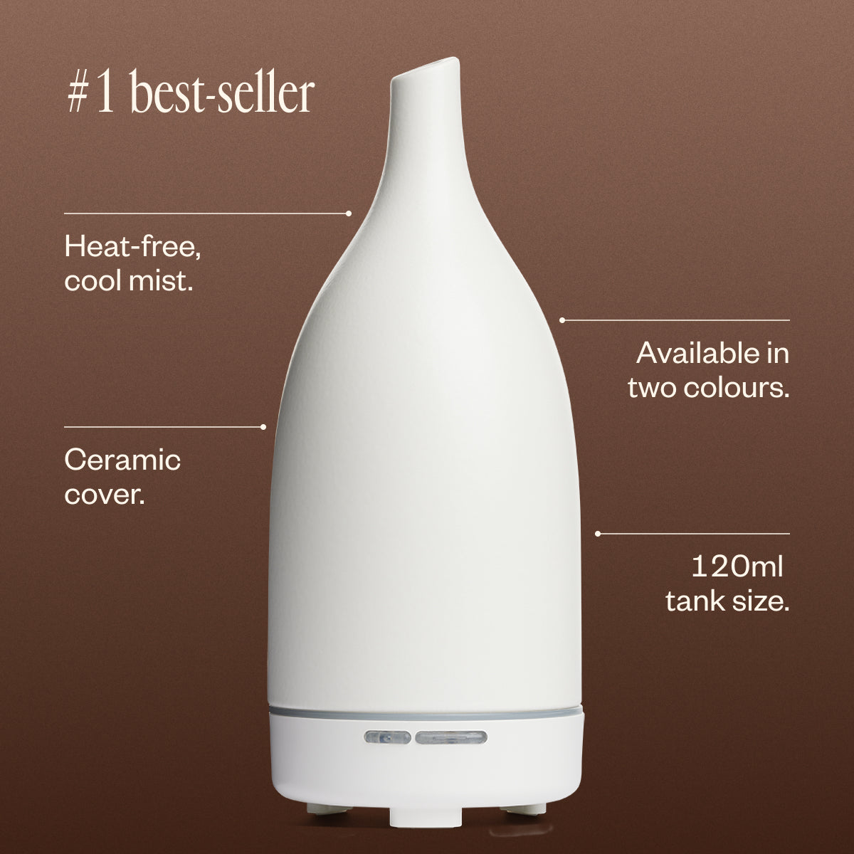 Aroma Om Essential Oil Diffuser - White Ultrasonic Humidifier for Home, Office, Yoga & Meditation | Perfect for Aromatherapy, Relaxation & Better Sleep