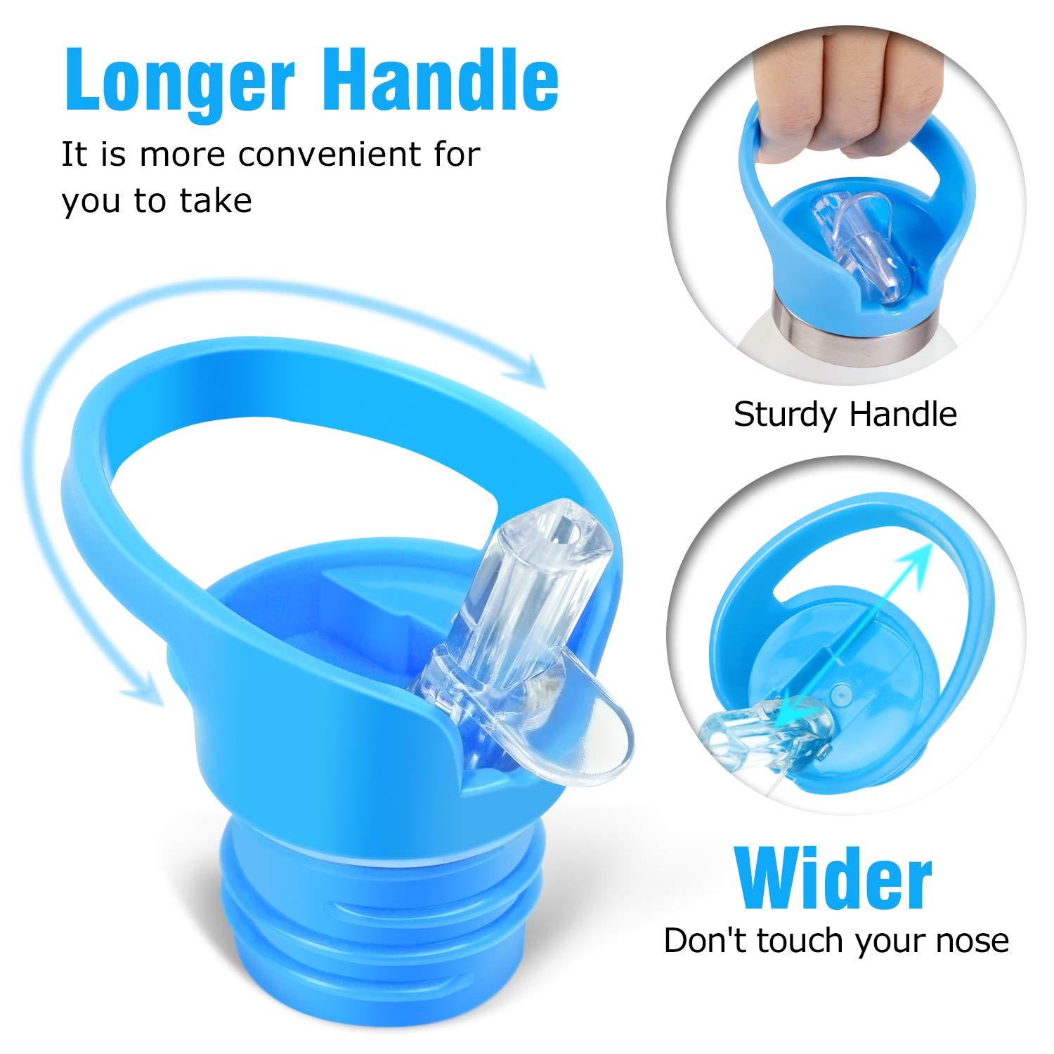 Hydro Flask & Simple Modern Ascent Compatible Standard Size Lid - Leakproof Replacement Water Bottle Cover for Hiking, Gym & Outdoor Activities