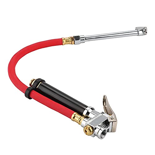 Portable Air Compressor Hose Kit - Handheld Car Tire Inflator with Pressure Gauge & Dual Chuck for Quick Tire Inflation - Perfect for Road Trips, Emergency Car Repairs, and Home Garage Use