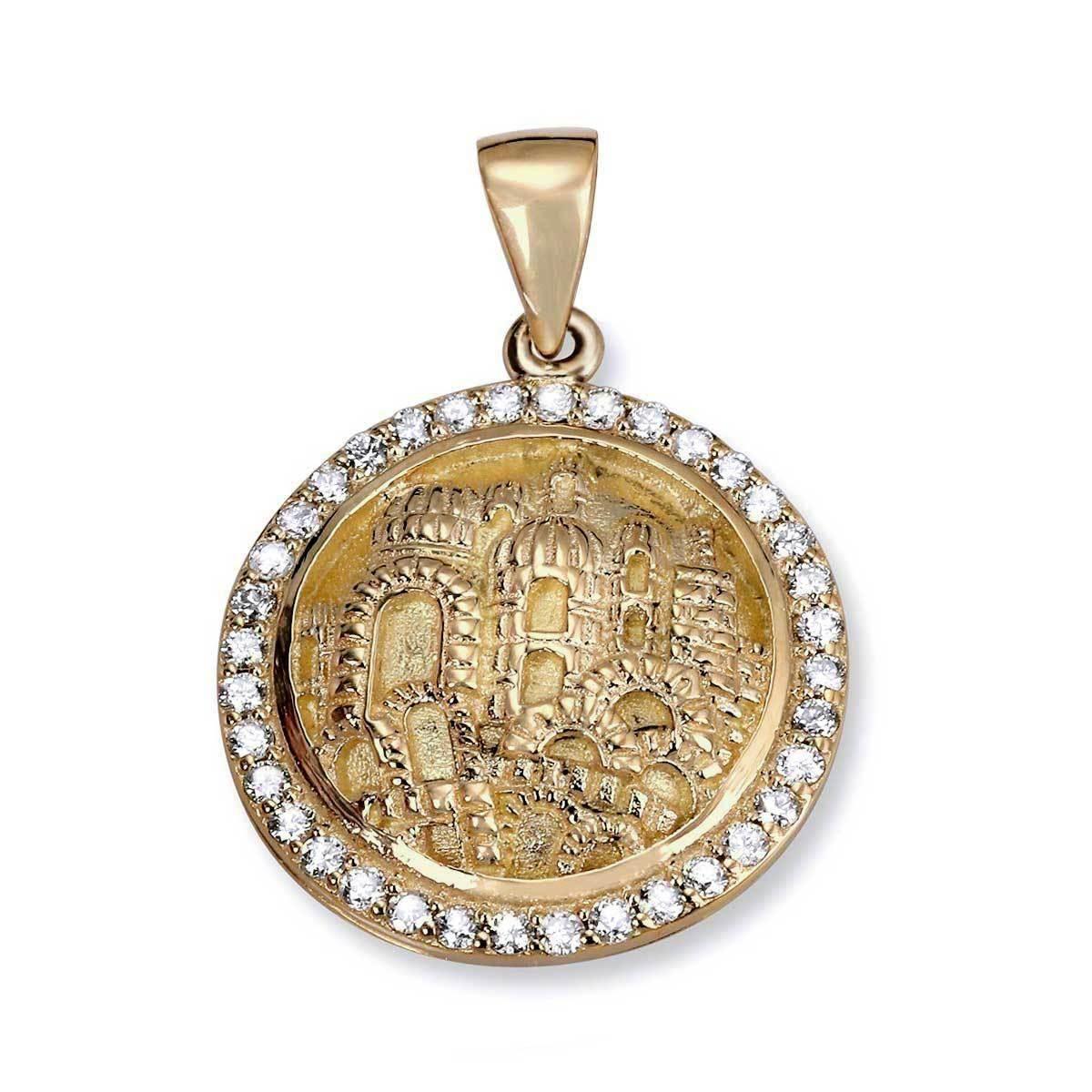 14K Gold Diamond Necklace - Elegant Jerusalem Inspired Jewelry by Anbinder | Perfect for Weddings, Anniversaries & Special Occasions